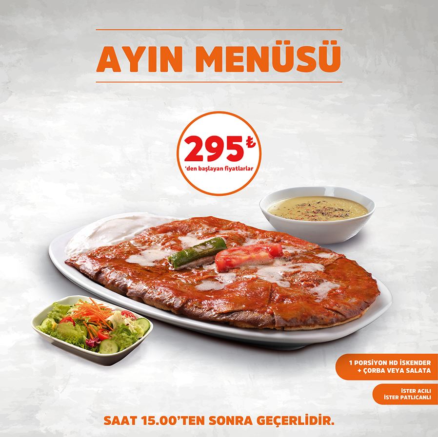 HD İSKENDER AYIN MENÜSÜ İÇİN