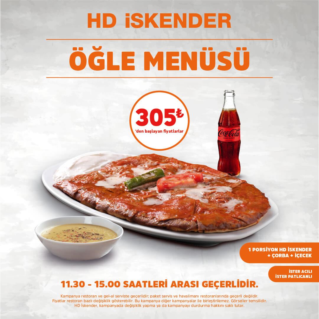 HD İSKENDER ÖĞLE MENÜ