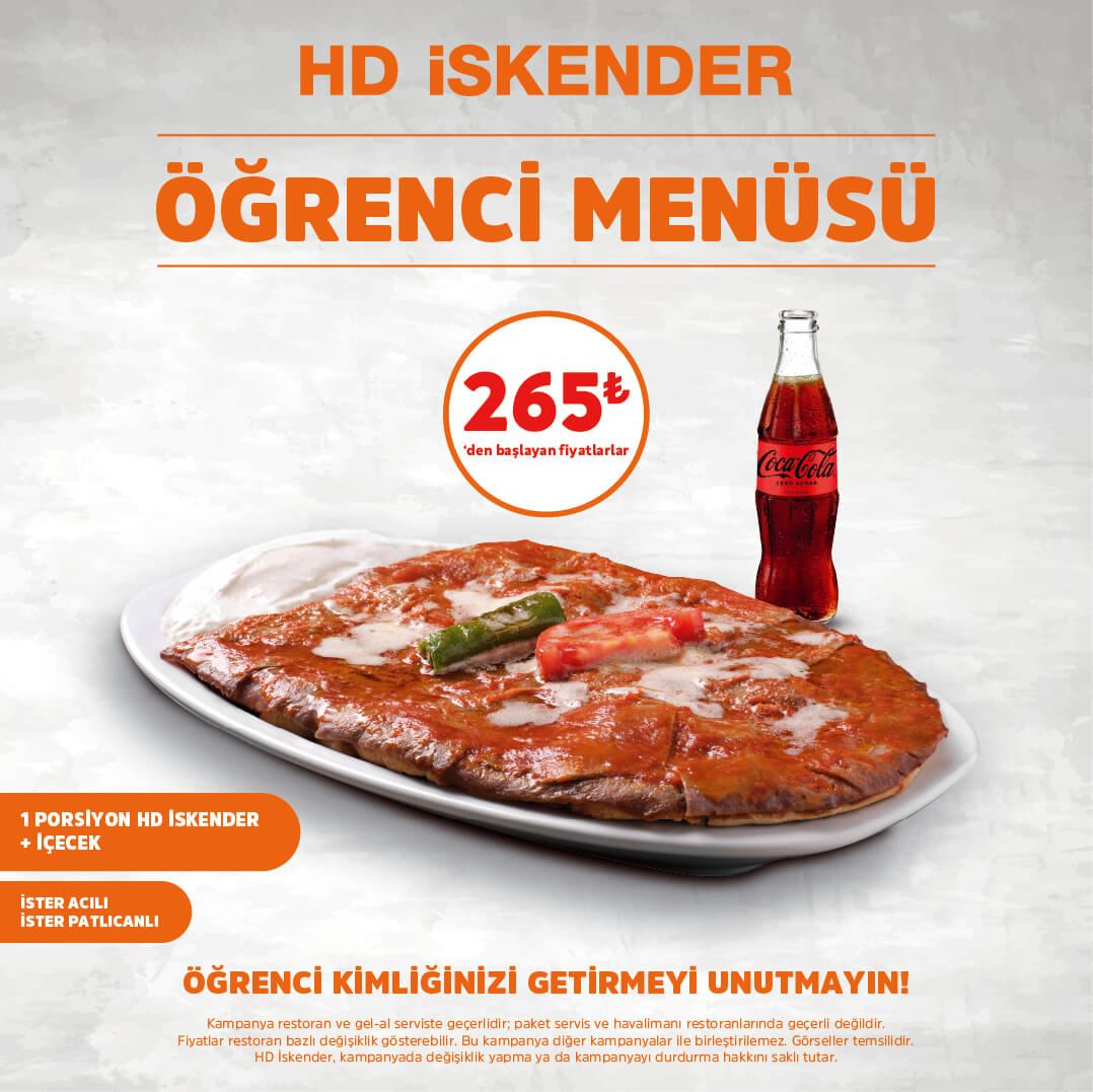 HD İSKENDER STUDENT MENU